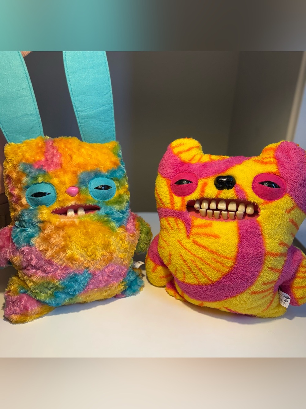 Fuggler Zuru Set of 2 Size XL Old Tooth, Rabid Rabbit Colorful Plush Monster Toy